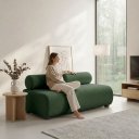 Ver imagem 7 de Sofá 3 Lugares e Puff para Sala Orgânico Nara Base Fixa Moderno Bouclê D03 - D'Rossi