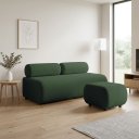 Ver imagem 1 de Sofá 3 Lugares e Puff para Sala Orgânico Nara Base Fixa Moderno Bouclê D03 - D'Rossi