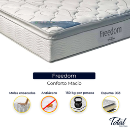 Cama Box Baú Viúvo Branco e Colchão Freedom Molas Ensacadas Ortobom - 2