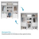 Ver imagem 5 de Guarda-roupa Casal 230,10cm 6 Portas Ripado 6 Gavetas com Espelho 100% Mdf Magnólia Espresso Móveis