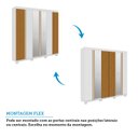 Ver imagem 4 de Guarda-roupa Casal 230,10cm 6 Portas Ripado 6 Gavetas com Espelho 100% Mdf Magnólia Espresso Móveis