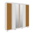 Ver imagem 2 de Guarda-roupa Casal 230,10cm 6 Portas Ripado 6 Gavetas com Espelho 100% Mdf Magnólia Espresso Móveis