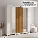 Ver imagem 7 de Guarda-Roupa Casal Ripado 6 Portas com Espelho 6 Gavetas 100% MDF 230cm Magnólia Espresso Móveis Branco/Cinamomo