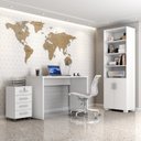 Ver imagem 1 de Kit 3 Peças com Escrivaninha Gávea, Gaveteiro e Armário Espresso Móveis