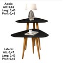 Ver imagem 3 de Mesa Lateral e Apoio 3 Pontas Pés Palito Cor Preto