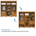 Ver imagem 5 de Guarda-Roupa Casal Ripado 6 Portas com Espelho 6 Gavetas 100% MDF 230cm Magnólia Espresso Móveis Off White/Cinamomo