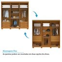 Ver imagem 5 de Guarda-roupa Casal 230,10cm 6 Portas Ripado 6 Gavetas com Espelho 100% Mdf Magnólia Espresso Móveis