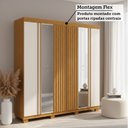 Ver imagem 7 de Guarda-roupa Casal 230,10cm 6 Portas Ripado 6 Gavetas com Espelho 100% Mdf Magnólia Espresso Móveis