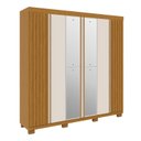 Ver imagem 2 de Guarda-roupa Casal 230,10cm 6 Portas Ripado 6 Gavetas com Espelho 100% Mdf Magnólia Espresso Móveis