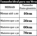 Ver imagem 3 de Prato Bandeja Giratória Sobrepo Centro Mesa Mdf Laqueado com Vidro Fixo 60cm