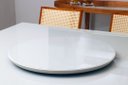 Ver imagem 4 de Prato Bandeja Giratória Sobrepo Centro Mesa Mdf Laqueado com Vidro Fixo 60cm