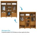 Ver imagem 5 de Guarda-roupa Casal 230,10cm 6 Portas Ripado 6 Gavetas com Espelho 100% Mdf Magnólia Espresso Móveis