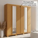 Ver imagem 7 de Guarda-Roupa Casal 6 Portas Ripado 6 Gavetas com Espelho 100% MDF 230cm Espresso Móveis Marrom/Cinamomo