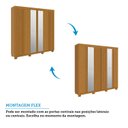 Ver imagem 4 de Guarda-roupa Casal 230,10cm 6 Portas Ripado 6 Gavetas com Espelho 100% Mdf Magnólia Espresso Móveis