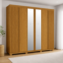 Ver imagem 1 de Guarda-Roupa Casal 6 Portas Ripado 6 Gavetas com Espelho 100% MDF 230cm Espresso Móveis Marrom/Cinamomo