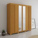 Ver imagem 1 de Guarda-roupa Casal 230,10cm 6 Portas Ripado 6 Gavetas com Espelho 100% Mdf Magnólia Espresso Móveis