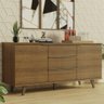 Buffet Aparador Madesa 7014 com 3 Gavetas e 2 Portas com Pés Rustic Cor:Rustic - 2