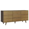 Buffet Aparador Madesa 7014 com 3 Gavetas e 2 Portas com Pés Rustic Cor:Rustic - 9