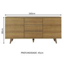 Ver imagem 3 de Buffet Aparador Madesa 7014 com 3 Gavetas e 2 Portas com Pés Rustic Cor:Rustic