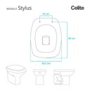 Ver imagem 3 de Assento Sanitário Stylus Pergamon para Louça Celite com Ferragem Dourada