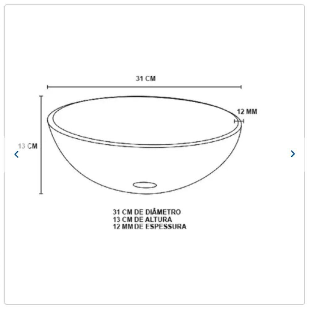 Cuba Redonda De Vidro 35X35Cm Marrom Para Banheiro - 3