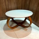 Ver imagem 1 de Mesa de Centro Bella 60x35 (Pé Cebola) Vidro Branco 100% MDF