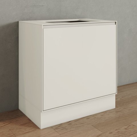 Balcão 02 Portas 80cm 100% MDF com Tampo Fineze Bege/Areia HP