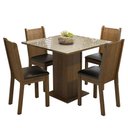 Ver imagem 2 de Conjunto Sala de Jantar Mesa Tampo de Vidro 4 Cadeiras Rustic/crema/preto Perla Madesa