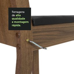 Conjunto Sala de Jantar Mesa Tampo de Vidro 4 Cadeiras Rustic/crema/preto Perla Madesa - 6