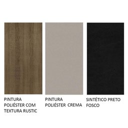 Conjunto Sala de Jantar Mesa Tampo de Vidro 4 Cadeiras Rustic/crema/preto Perla Madesa - 9