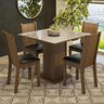 Conjunto Sala de Jantar Mesa Tampo de Vidro 4 Cadeiras Rustic/crema/preto Perla Madesa - 1