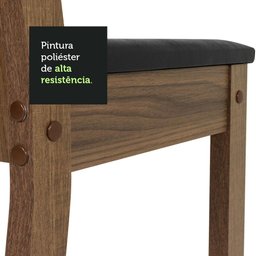 Conjunto Sala de Jantar Mesa Tampo de Vidro 4 Cadeiras Rustic/crema/preto Perla Madesa - 7