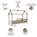 Ver imagem 3 de Cama Infantil Casinha com Auxiliar Infix C06 Aveiro/branco - Mpozenato