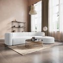 Ver imagem 1 de Sofá Modular 4 Lugares Bouclé Branco Celinne Luxuoso 265cm