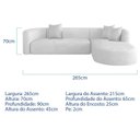 Ver imagem 3 de Sofá Modular Sala de Estar Decoração Luxo 265cm Lado Esquerdo Bouclé Celinne Luxuoso