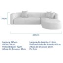 Ver imagem 3 de Sofá Modular 4 Lugares Bouclé Branco Celinne Luxuoso 265cm