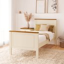 Ver imagem 1 de Cama Solteiro Ananda CabeCasa MadeiraOriginals Branco/Off-White/Mel