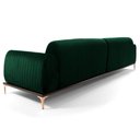 Ver imagem 3 de Sofá 230cm 4 Lugares com Chaise Esquerdo Pés Gold Molino C-303 Veludo Verde Musgo - Domi