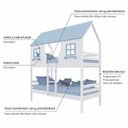 Ver imagem 3 de Beliche Casinha Encantada Madeira Maciça Branco/ Azul Housin