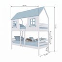 Ver imagem 4 de Beliche Casinha Encantada Madeira Maciça Branco/ Azul Housin
