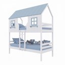 Ver imagem 2 de Beliche Casinha Encantada Madeira Maciça Branco/ Azul Housin
