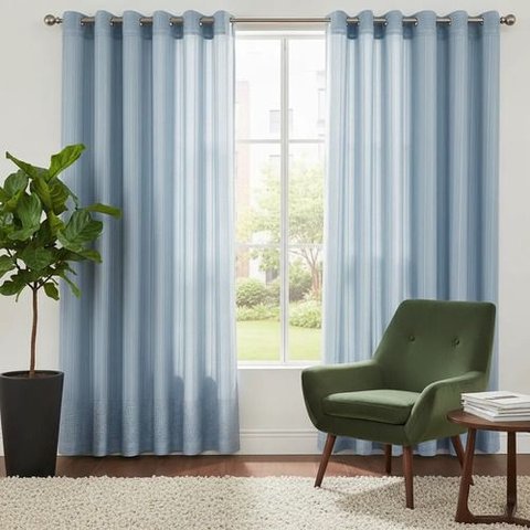 Cortina Renda Azul c/ Forro Classica Olimpia 3,00x1,80 Alt