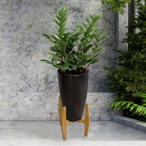 Porta Vaso de Madeira Natural Requinte 50 Cm