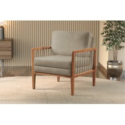 Poltrona Decorativa Gael Madeira Maciça - 6