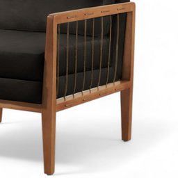 Poltrona Decorativa Gael Madeira Maciça - 5