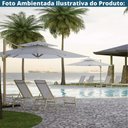Ver imagem 4 de Ombrelone Lateral Tulum Trancoso Tulum Fratini 300 Cm Aluminio Fendi Capa Poliéster Base Lateral Hdp