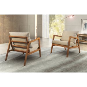 Poltrona Decorativa Madeira Maciça Bia Luxo