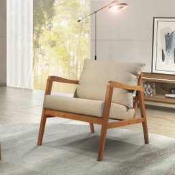 Poltrona Decorativa Madeira Maciça Bia Luxo - 8