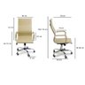 Kit 2 Cadeira Escritório Esteirinha Giratória Alta - Bege - 3