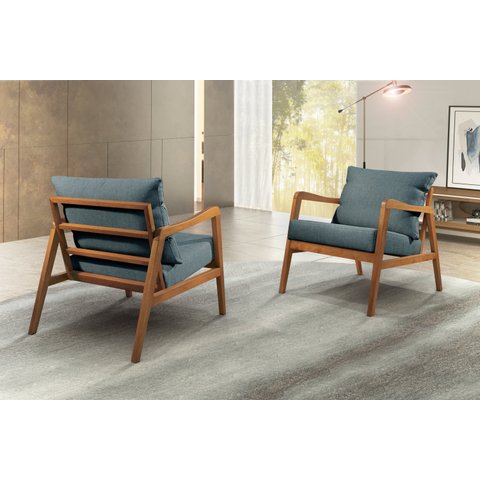 Poltrona Decorativa Madeira Maciça Bia Luxo